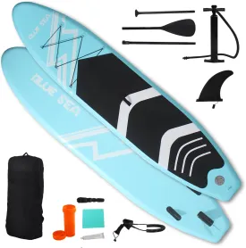 10' 11' Inflatable Stand up Paddle Board, Extra Wide SUP, with Premium Accessories, Hand Pump, Backpack, Unisex Adult, for Yoga Fishing Paddling