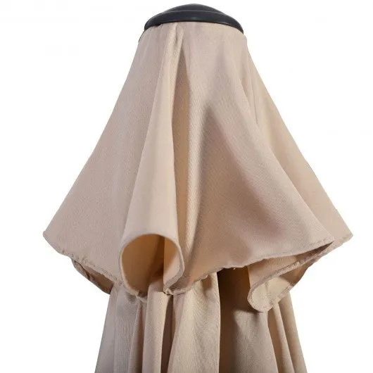 10FT Patio Umbrella 6 Ribs Market Steel Tilt W/ Crank Outdoor Garden without Weight Base-beige