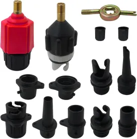 2025 NEW Inflatable SUP Pump Adaptor, Paddle Board SUP Valve Adapter with 9 Standard Conventional Air Pump Nozzles for Inflatables SUP Inflator Adapter Inflatable Boat Paddle Board SUP Board