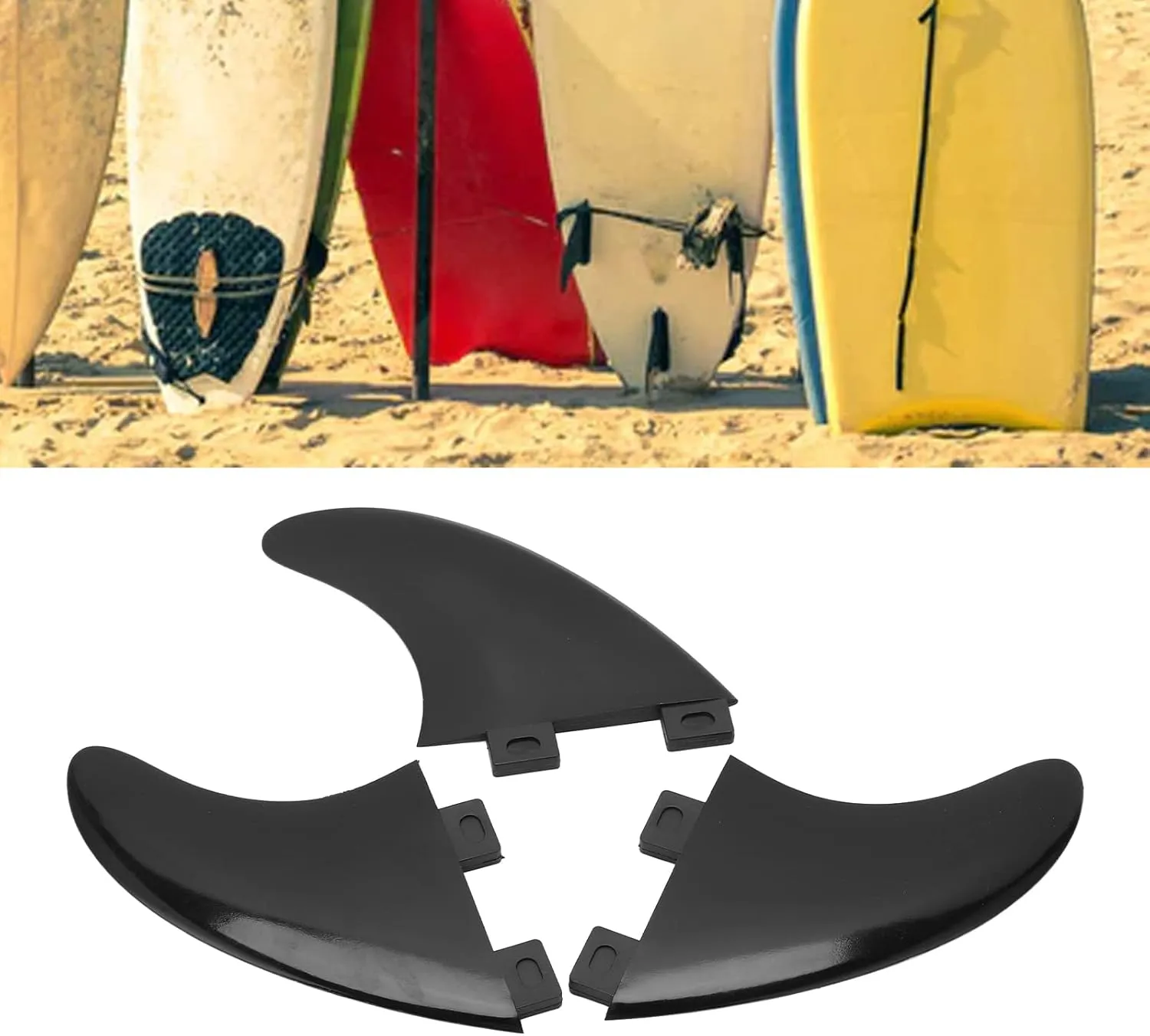 3PCS Surfboard Fin Stable Surfboard Fin Replacement PVC Paddle Board Fin Surfboard Accessory for Outdoor Surfing Beginners Surfers