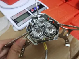 6800W TMKOOL Camping Backpacking Stove, Portable Burner Cooking Stove with Piezo Ignition, Foldable Windproof Camping Gas Stove for Outdoor Picnic, Hiking, RV Road Trip (6800W)