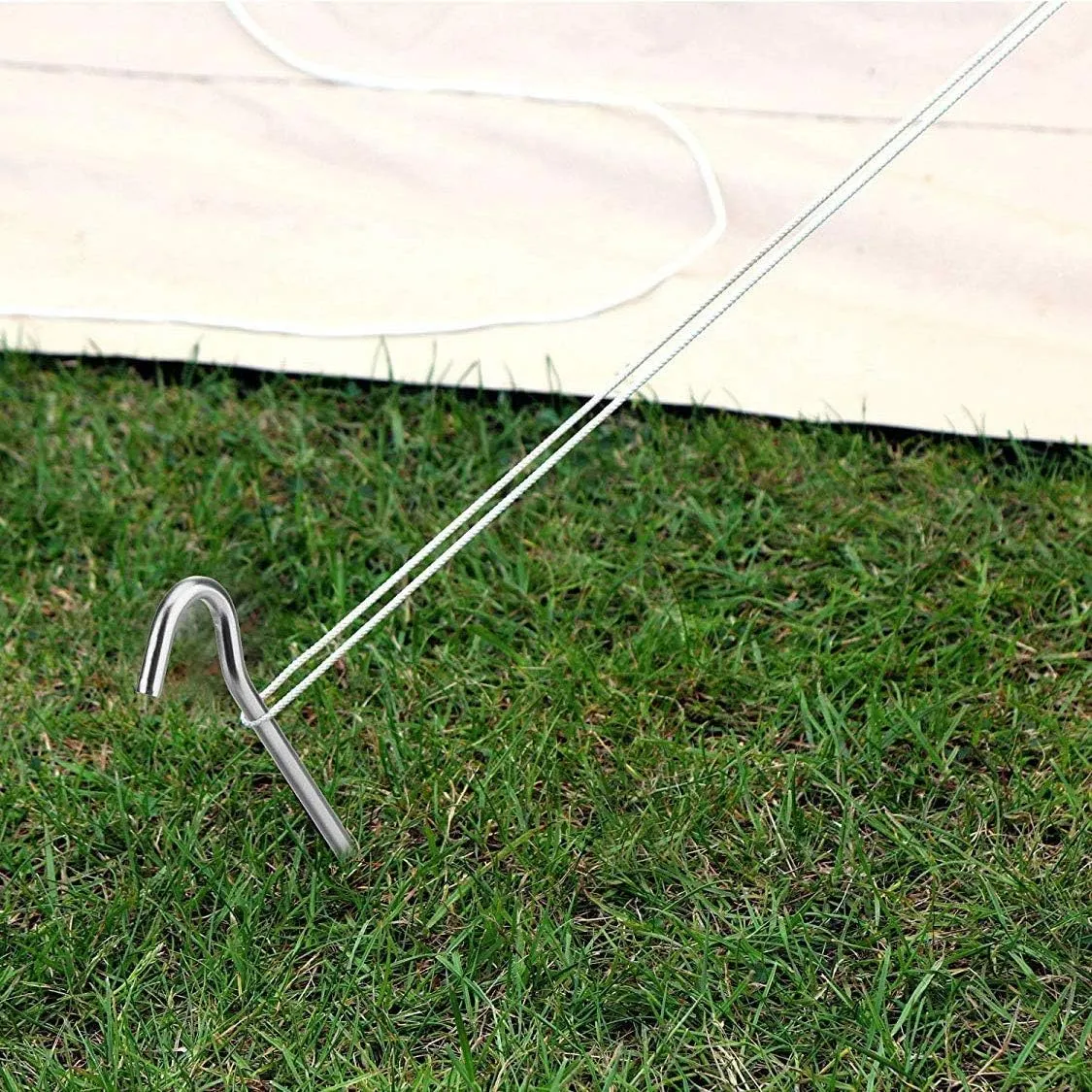 9 inch Galvanized Tent Stakes Metal Tent Pegs, Steel Yard Stakes Tarp Hooks Ground Garden Stakes Tent Spikes, 100 Pack