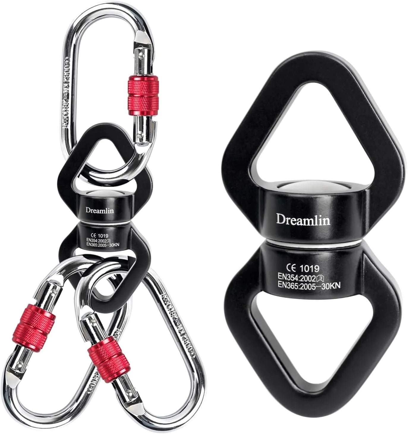 Aerial Silks Hardware Kit 30 KN Swing Swivel Aerial Yoga Hammock Rigging Aluminum Swivel Aerial Hoop Lyra Rotational Device Hanging Accessory
