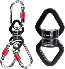 Aerial Silks Hardware Kit 30 KN Swing Swivel Aerial Yoga Hammock Rigging Aluminum Swivel Aerial Hoop Lyra Rotational Device Hanging Accessory