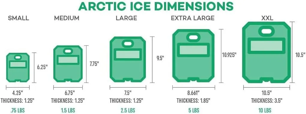 Arctic Ice Alaskan Series Long Lasting Reusable Ice Pack - Freezes at 32 Fahrenheit - Keeps Food & Drinks Cool Without The Risk of Freezing