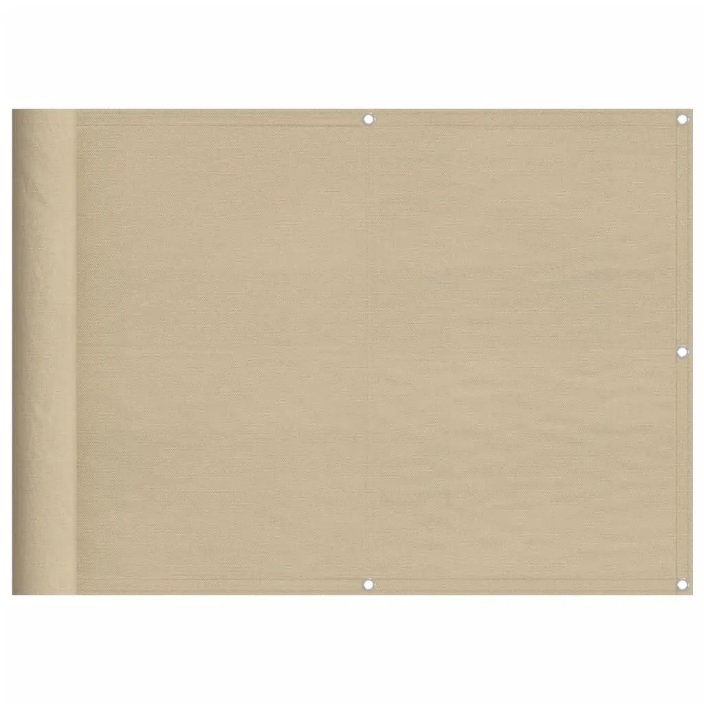 Balcony Screen Beige 75x700 cm 100% Polyester Oxford