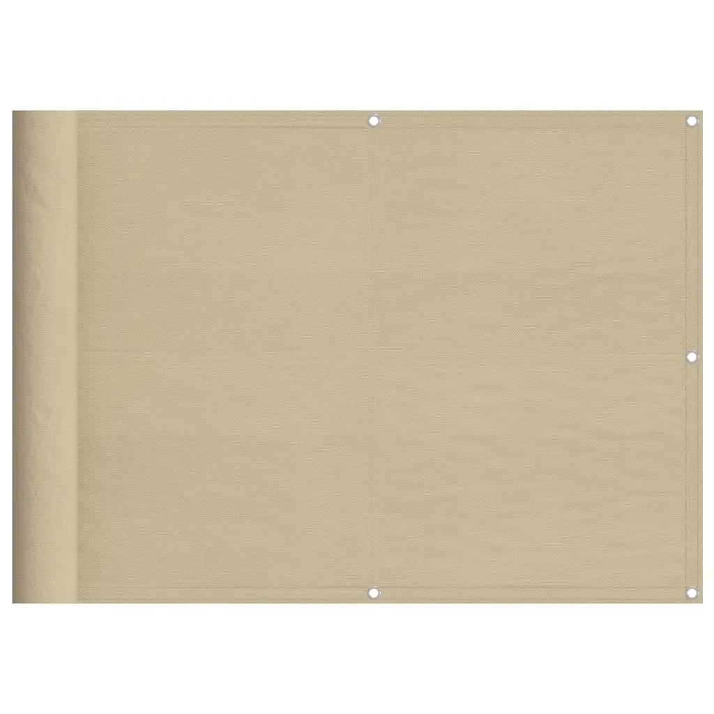 Balcony Screen Beige 75x800 cm 100% Polyester Oxford