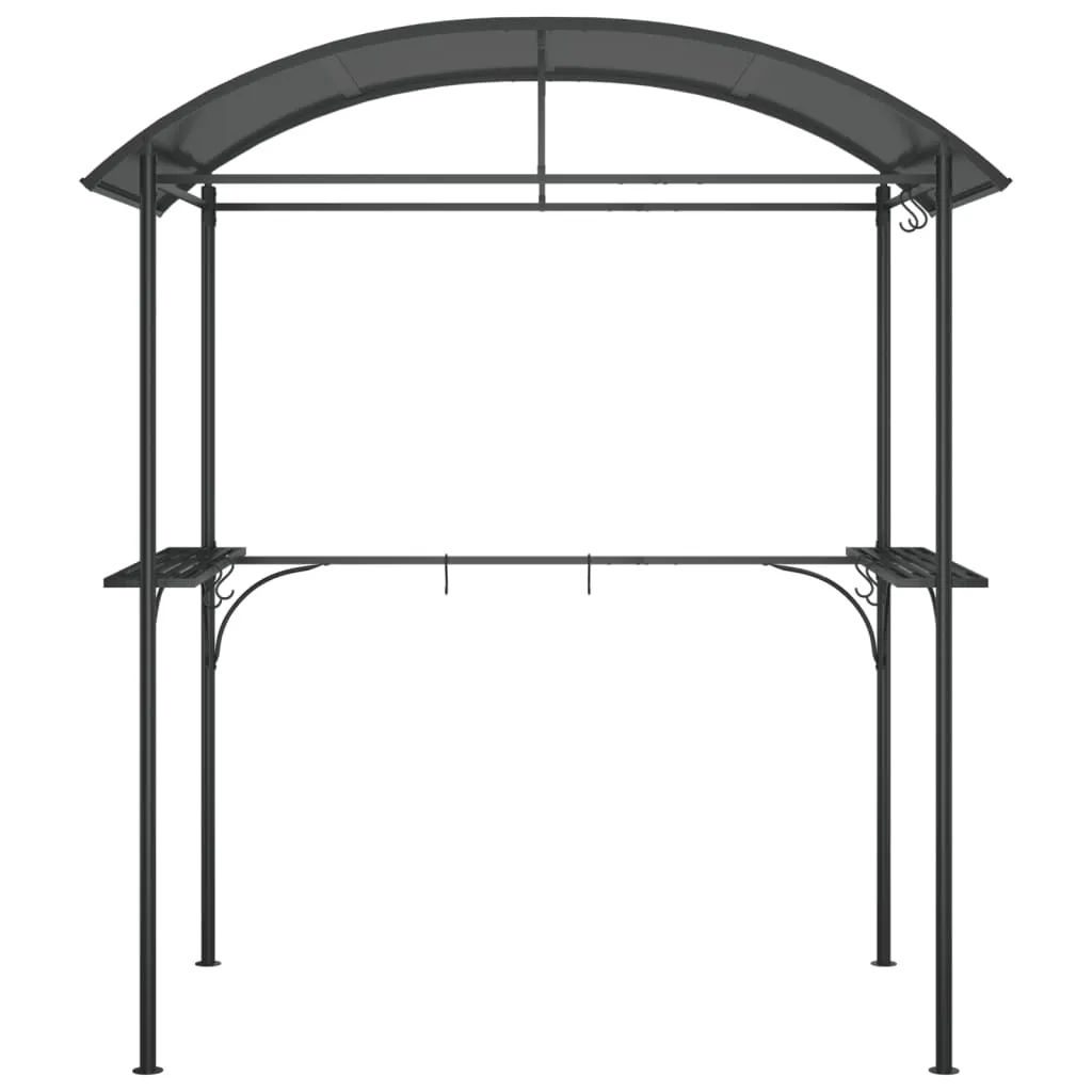 BBQ Gazebo with Side Shelves Anthracite 220x115x230 cm Steel