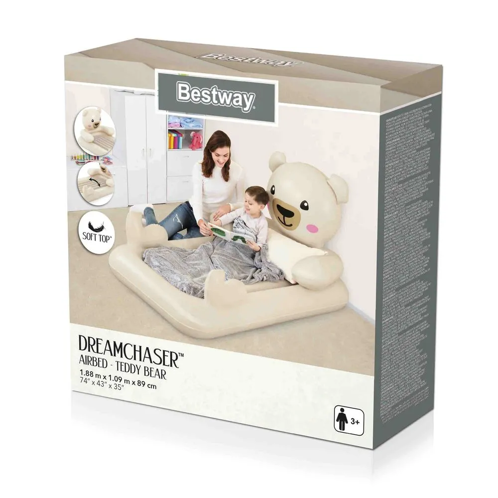 Bestway DreamChaser Airbed - Teddy Bear (74" x 43" x 35"/1.88m x 1.09m x 89cm)