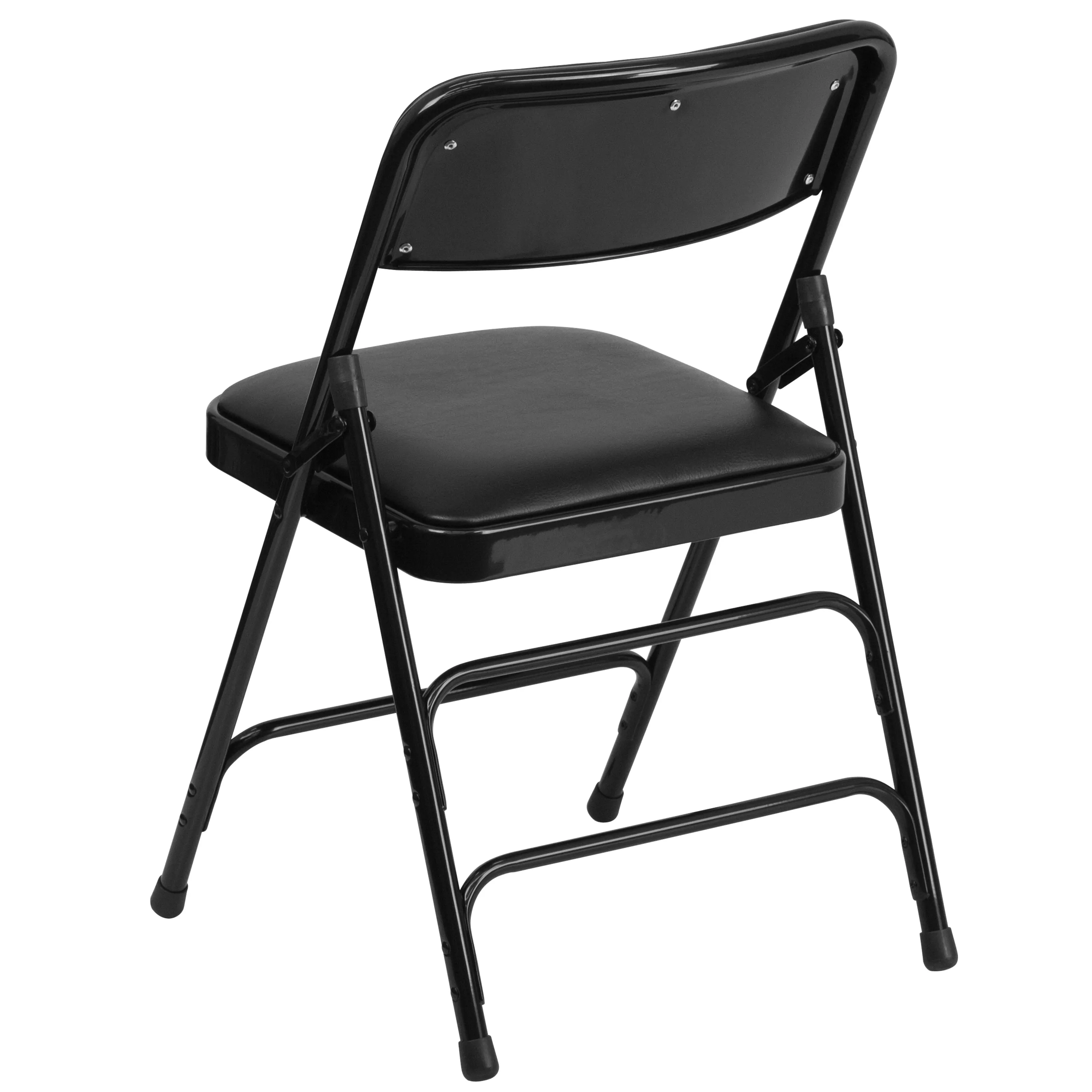 Black Vinyl Folding Chair 2-HA-MC309AV-BK-GG