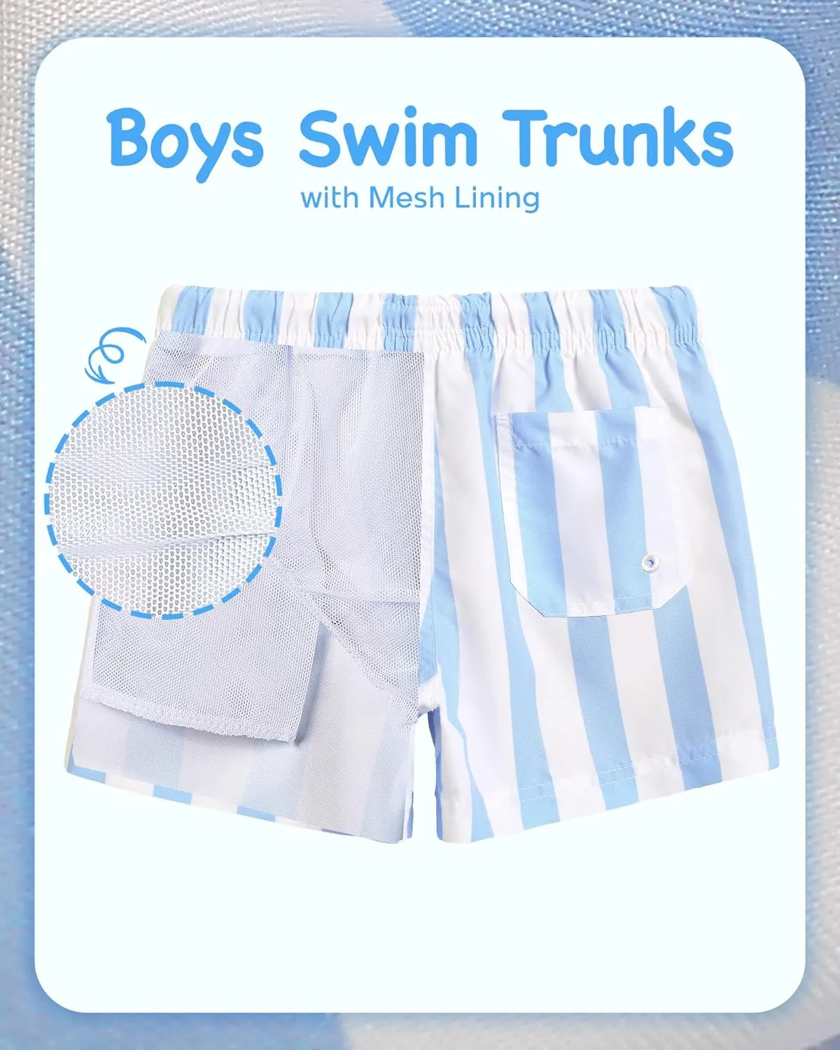 Boys Swim Trunks Toddler Swim Shorts with Mesh Lining Quick Dry Board Shorts Kids Bathing Suits Swimwear for 2-16T