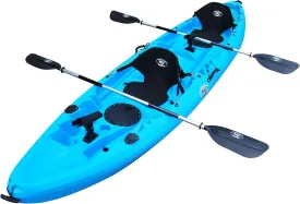 Brooklyn 12.5 Tandem 12 feet 8 inch Kayak W/Padded Seats, Paddles Included 2-3 Person Angler Kayak