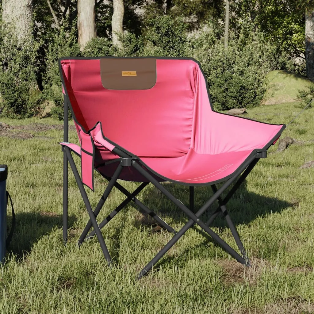 Camping Chairs with Pocket Foldable 2 pcs Pink
