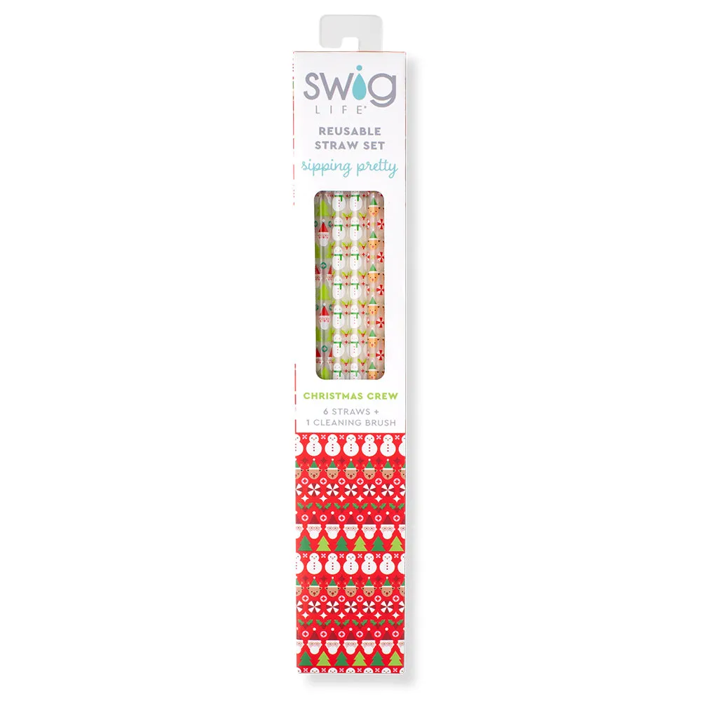 Christmas Crew Reusable Straw Set