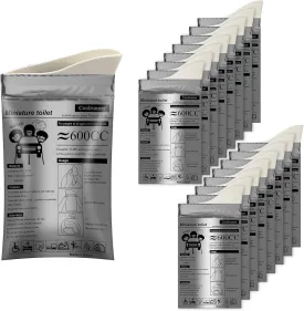 Coolrunner Disposable Urine Bags, Camping Pee Bags for Men Women, Disposable Urinals Vomit Bags for Travel Urinal Toilet Traffic Jam Emergency Portable Toilet for Kids, Patient