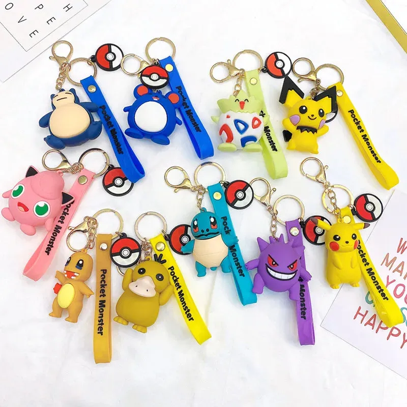 Cute 3D SNORLAX Silicone Lanyard Keychain | Adorable Pokémon Accessory