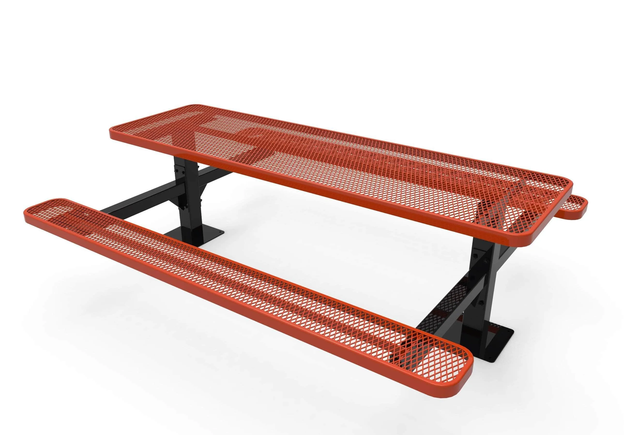 Double Pedestal Rectangular Picnic Table - Diamond Pattern - Surface Mount