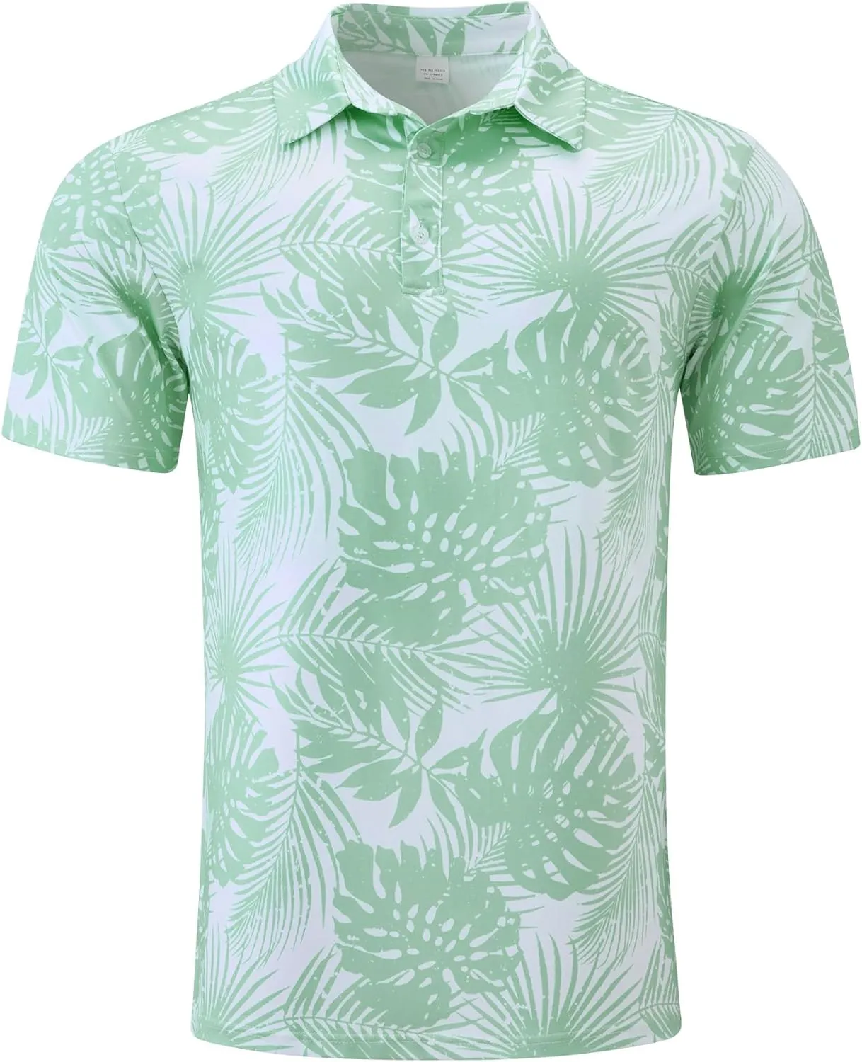 Fanient Men Golf Polo Shirts Short Sleeve 3D Printed Dry Fit Moisture Wicking 4-Way Stretch Summer Athletic Polo Shirts