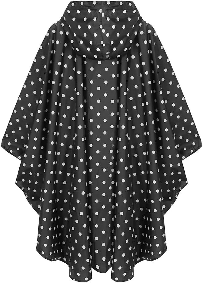 Fashion Hooded Rain Poncho Waterproof Raincoat Jacket with pocket for Women/Men/Adult