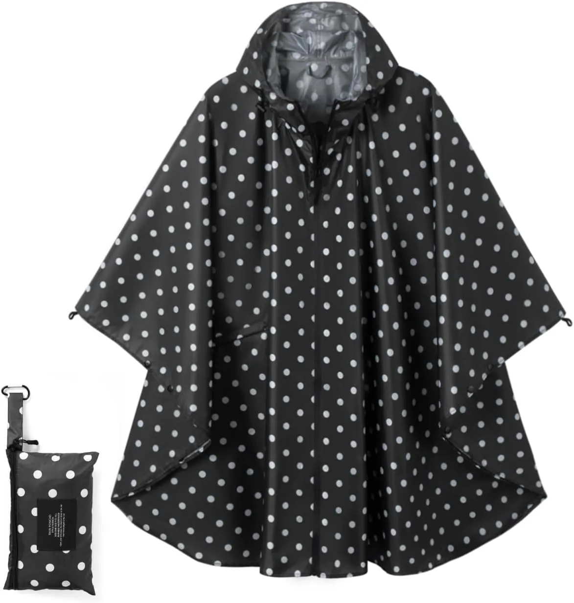 Fashion Hooded Rain Poncho Waterproof Raincoat Jacket with pocket for Women/Men/Adult