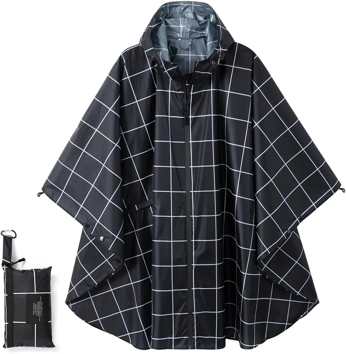 Fashion Hooded Rain Poncho Waterproof Raincoat Jacket with pocket for Women/Men/Adult