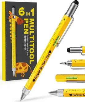 Fathers Day Dad Gifts from Daughter Son Wife Husband Multitool Pen Tools Personalized Gifts for Dad Who Wants Nothing Grandpa Him Stepdad Women Cool Gadget Presents Funny Ideas Birthday Gifts for Men