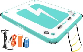 FBSPORT Inflatable Floating Dock, 10ft 8ft 6ft Inflatable Air Dock Platform for Lake Floating Island Raft with Non-Slip Surface, Inflatable Water Floating Dock Mat for Pool Beach Ocean