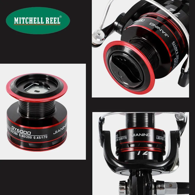 Fishing Reel Spinning 12KG Max Drag 7000 Series 5.2:1 High Speed Metal Spool Spinning WheelforSea FishingCarp