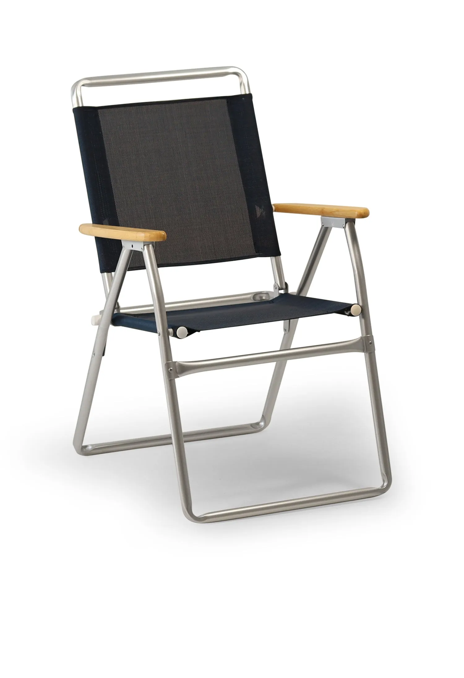 Folding Aluminum Boat Chair Teak Armrests Set of 2-PA160V Folding Aluminum and Melamine Boat Table- B160V350X