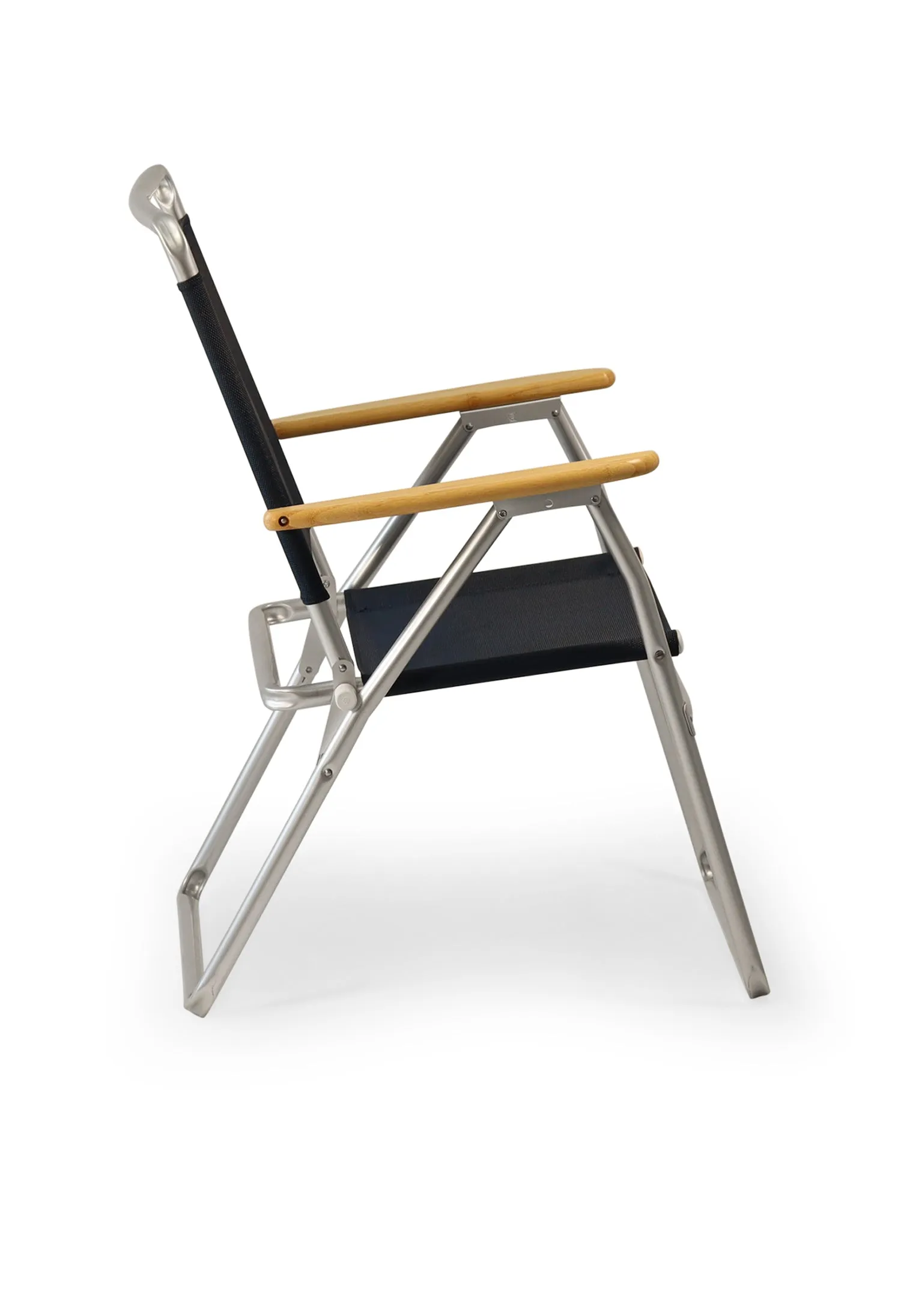 Folding Aluminum Boat Chair Teak Armrests Set of 2-PA160V Folding Aluminum and Melamine Boat Table- B160V350X