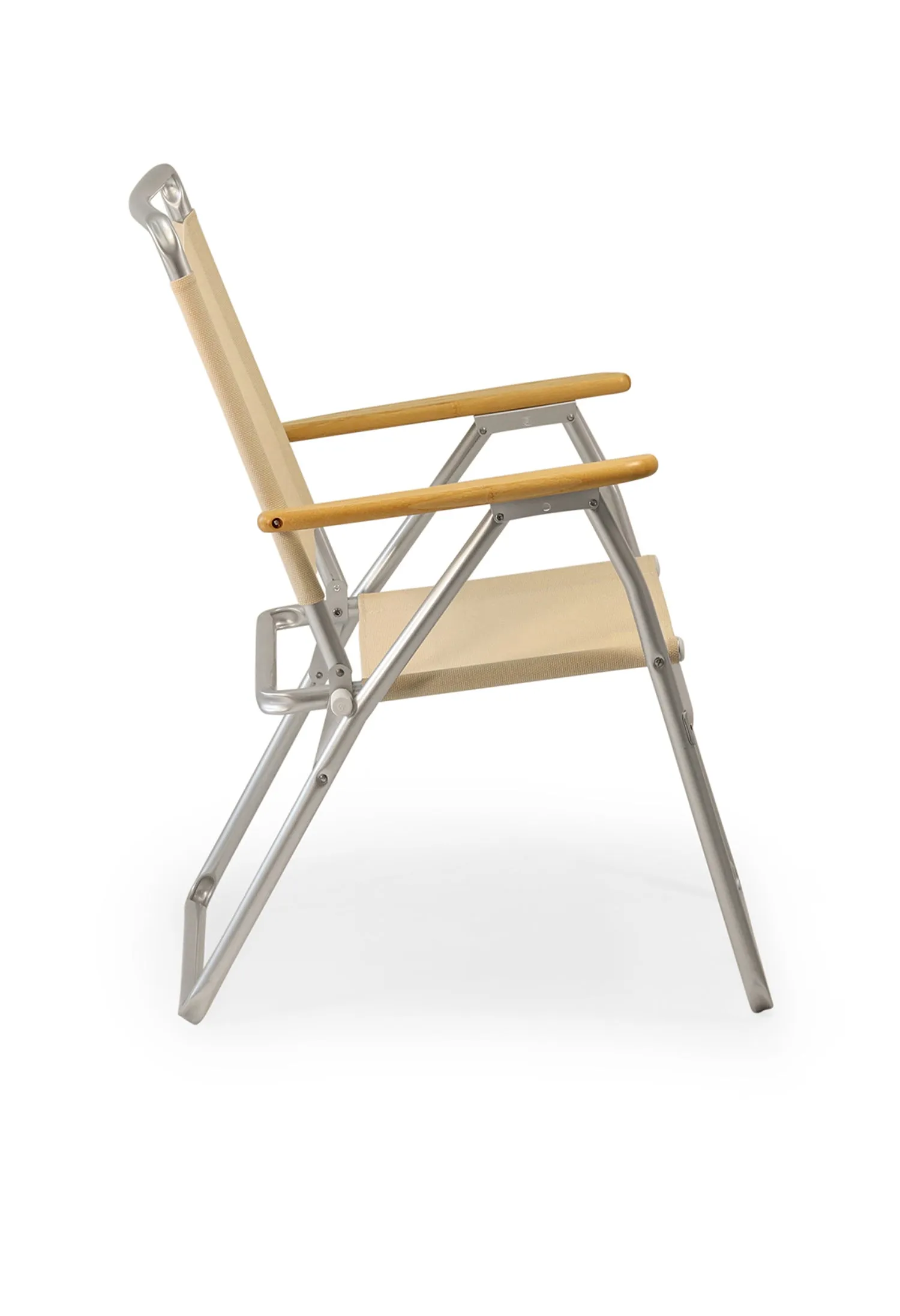 Folding Aluminum Boat Chair Teak Armrests Set of 2-PA160V Folding Aluminum and Melamine Boat Table- B160V350X