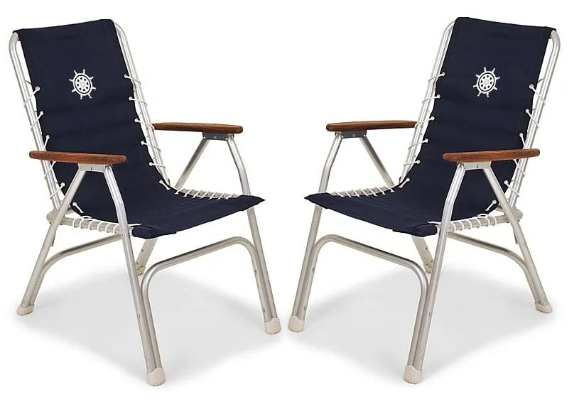 Folding Aluminum High Back Boat Chairs M150 Folding Aluminum and Melamine Boat Table M250-B150250