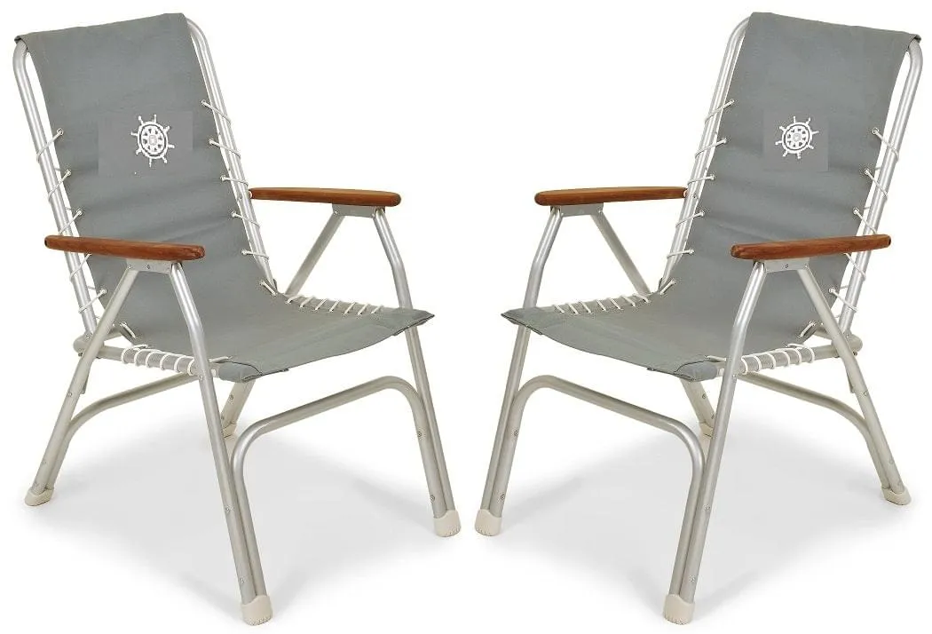 Folding Aluminum High Back Boat Chairs M150 Folding Aluminum and Melamine Boat Table M250-B150250