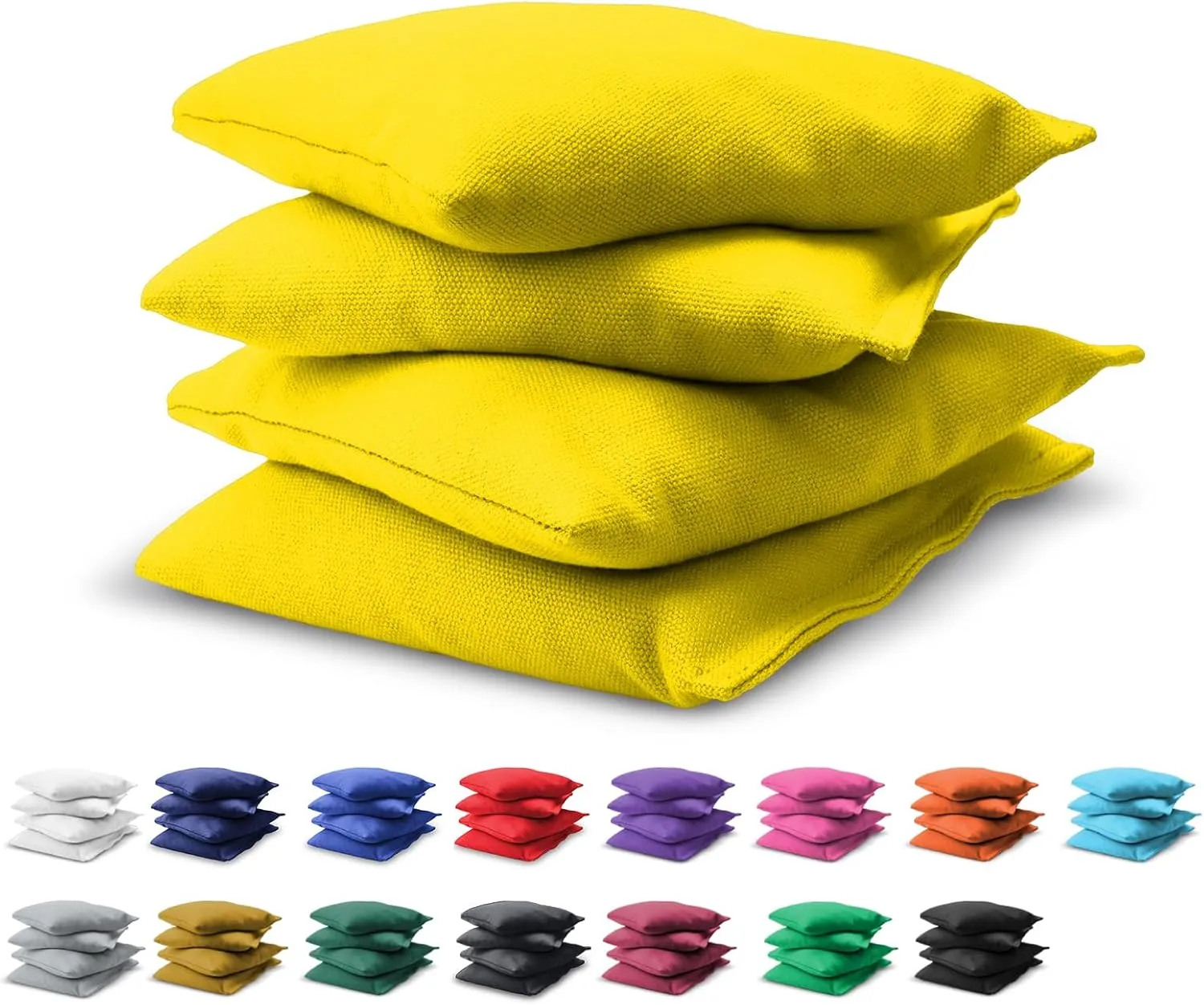 GoSports Cornhole Bean Bags Set of 4 - Regulation All Weather - Yellow