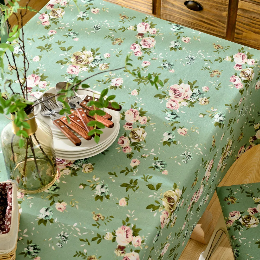 Green Cotton Tablecloth Green Shivering Tablecloth
