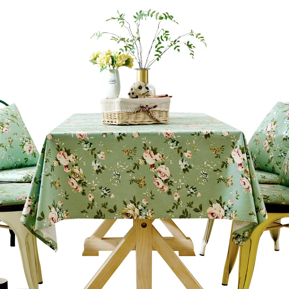 Green Cotton Tablecloth Green Shivering Tablecloth