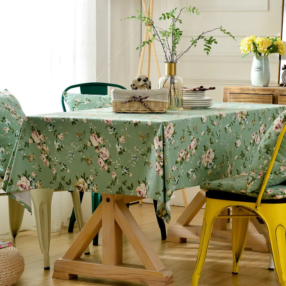 Green Cotton Tablecloth Green Shivering Tablecloth