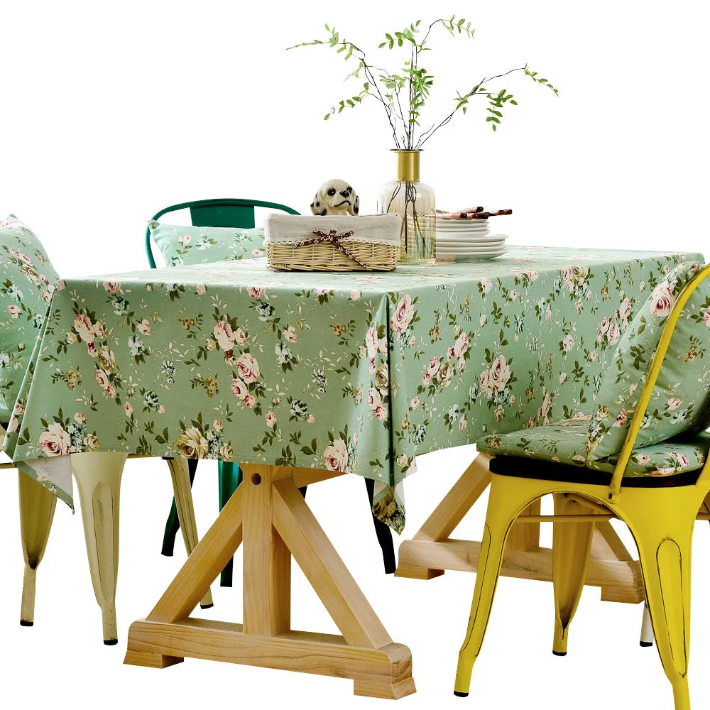 Green Cotton Tablecloth Green Shivering Tablecloth