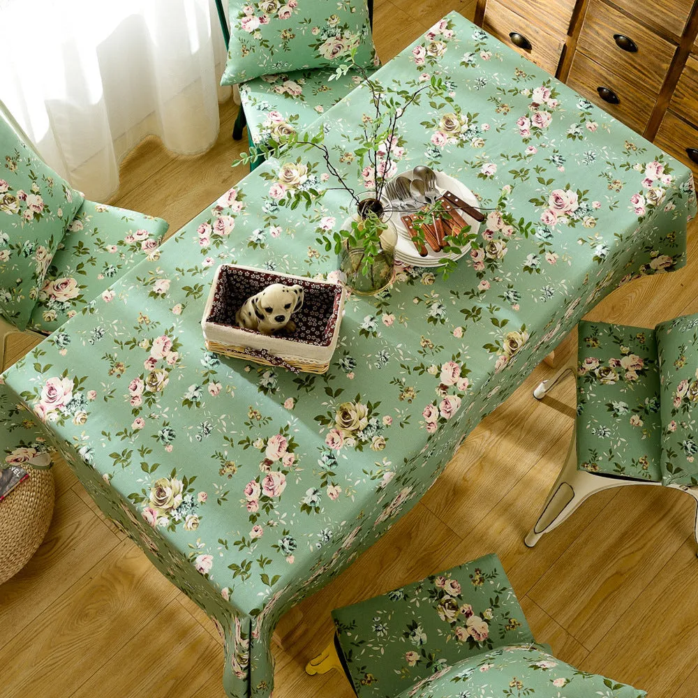 Green Cotton Tablecloth Green Shivering Tablecloth