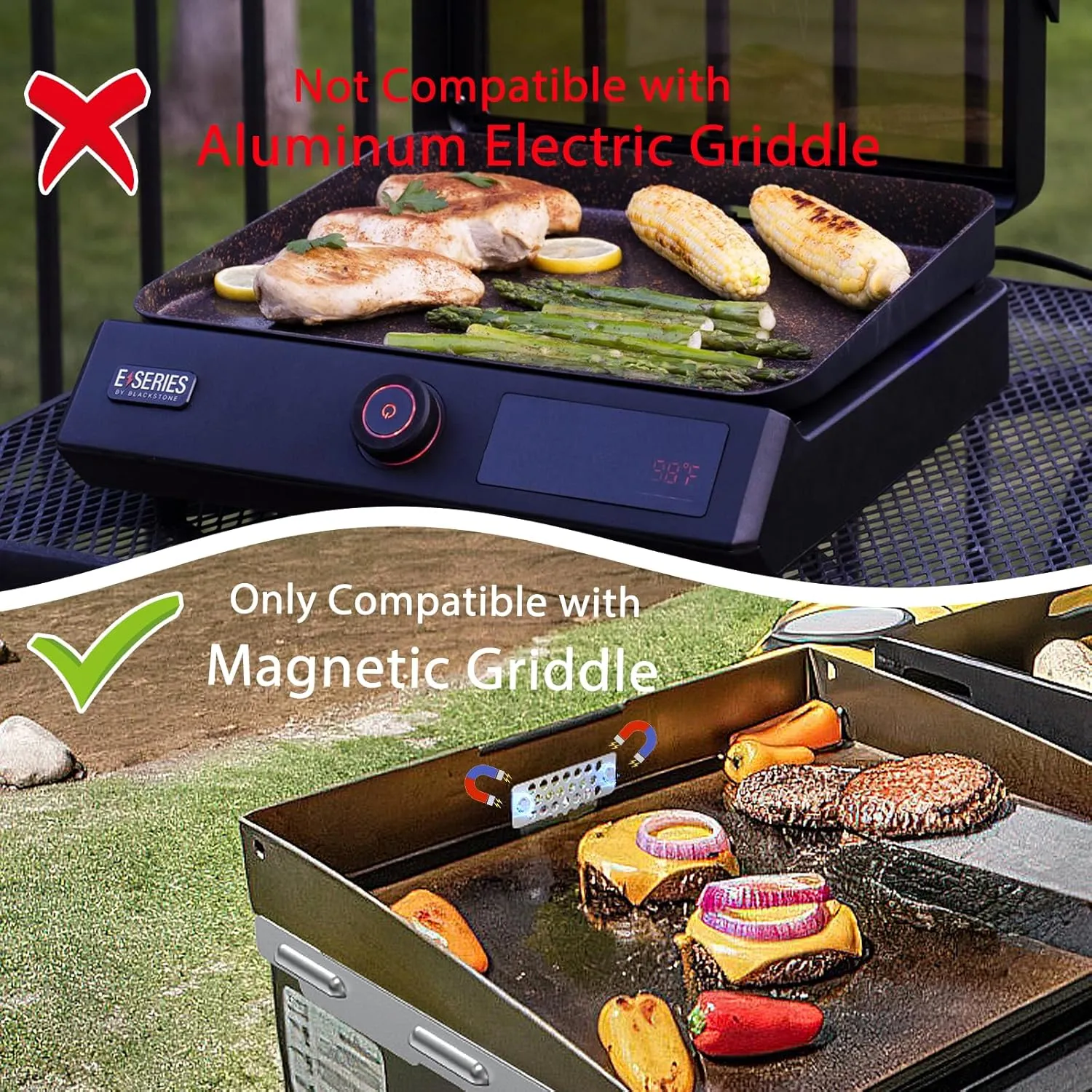 Griddle Accessories of Blackstone Grease Gate Blocker, Compatible with All Blackstone Griddle Accessories, Blocks Food from Falling into Rear Grease Trap (1Pack)