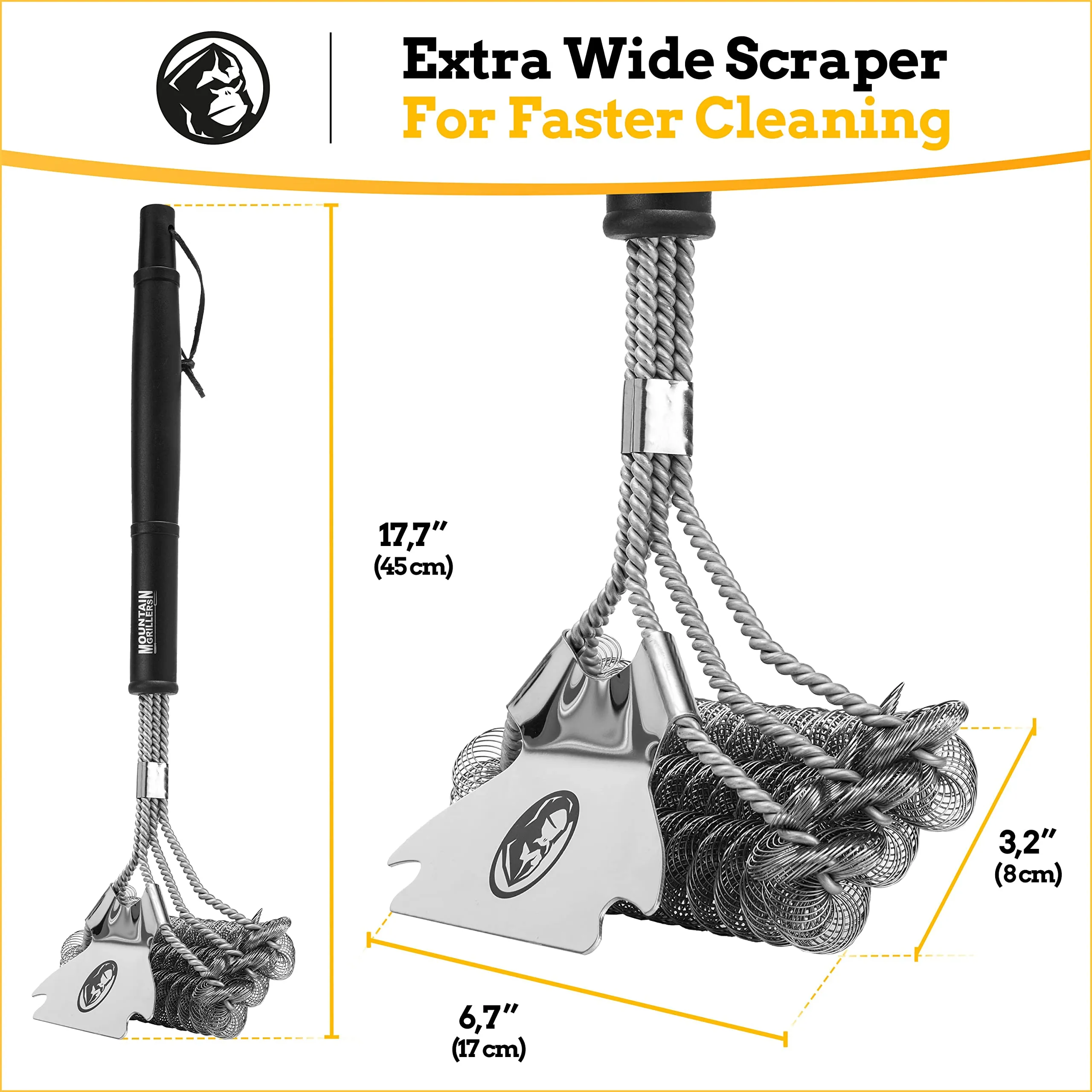 Grill Brush Bristle Free For Barbecue Bbq Cleaning Brushes To Prevent Flare Ups