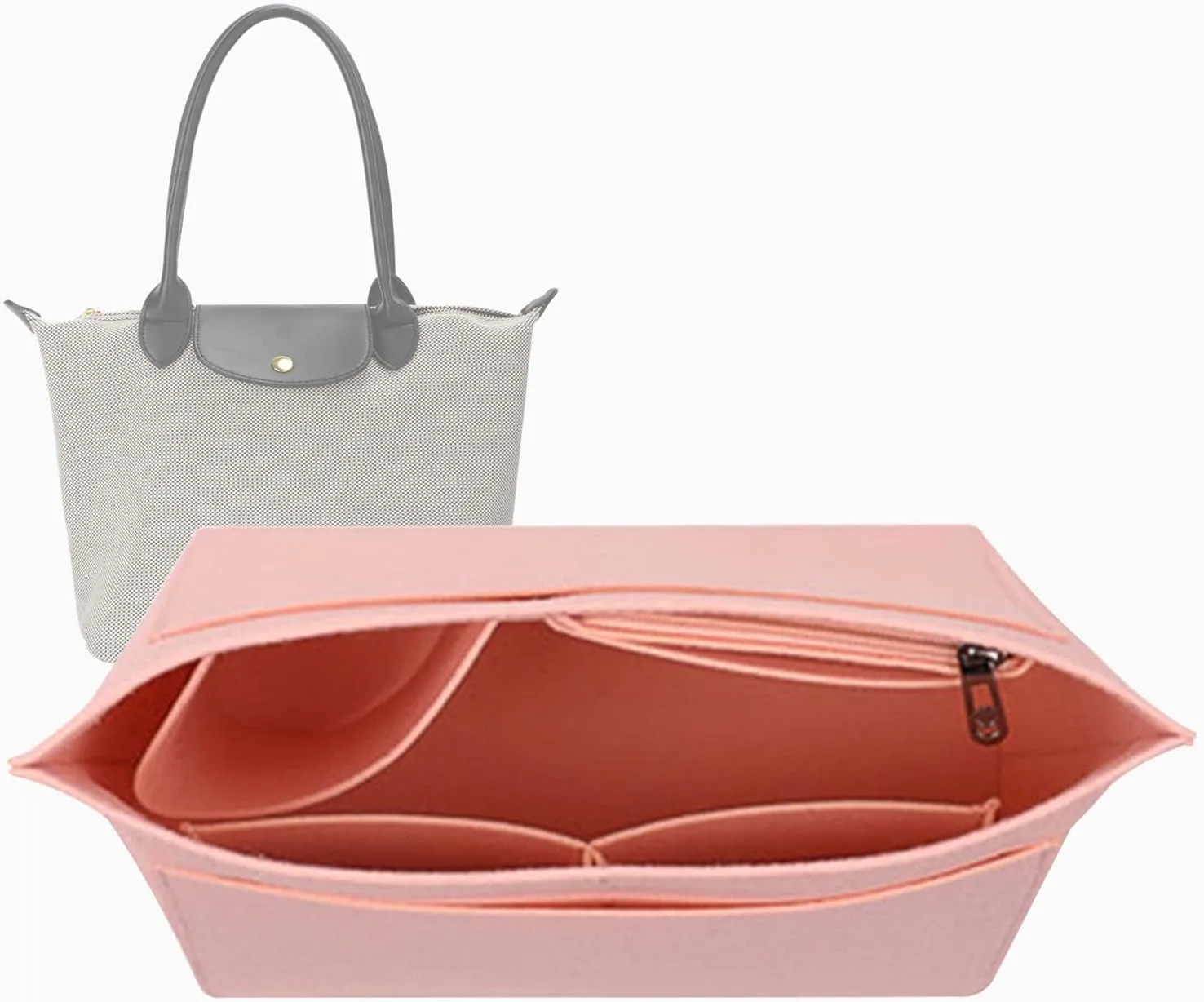 handbag organizer insert for Longchamp Le Pliage organizer insert large purse organizer 1028pink-L
