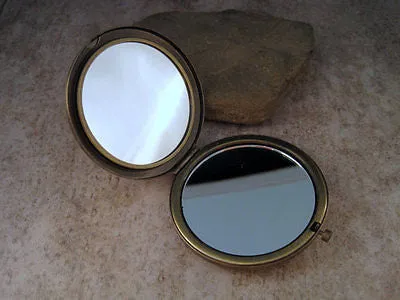 Handmade Victorian Bronze Bee Steampunk Compact Mirror
