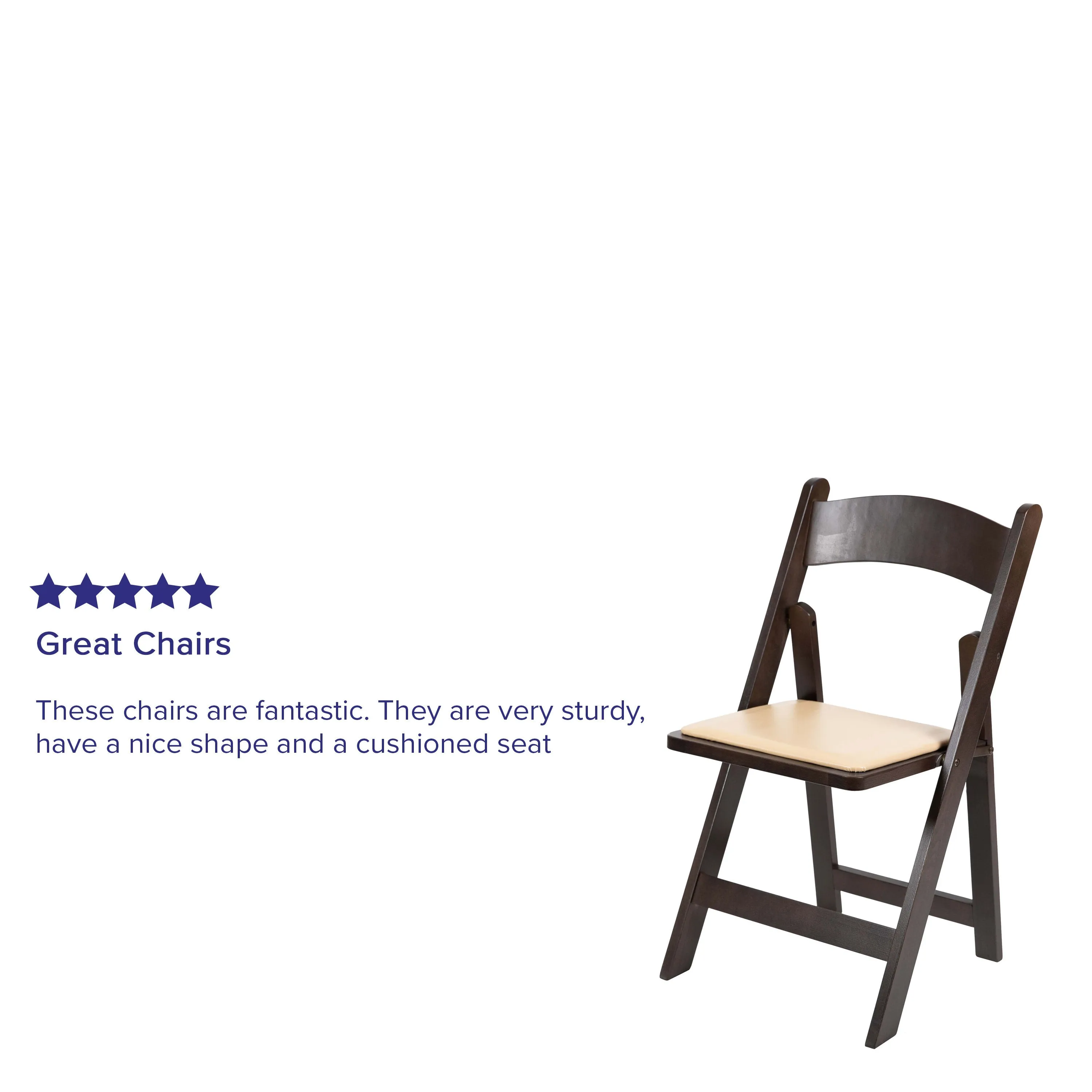 HERCULES Series Wood Folding Chair with Vinyl Padded Seat