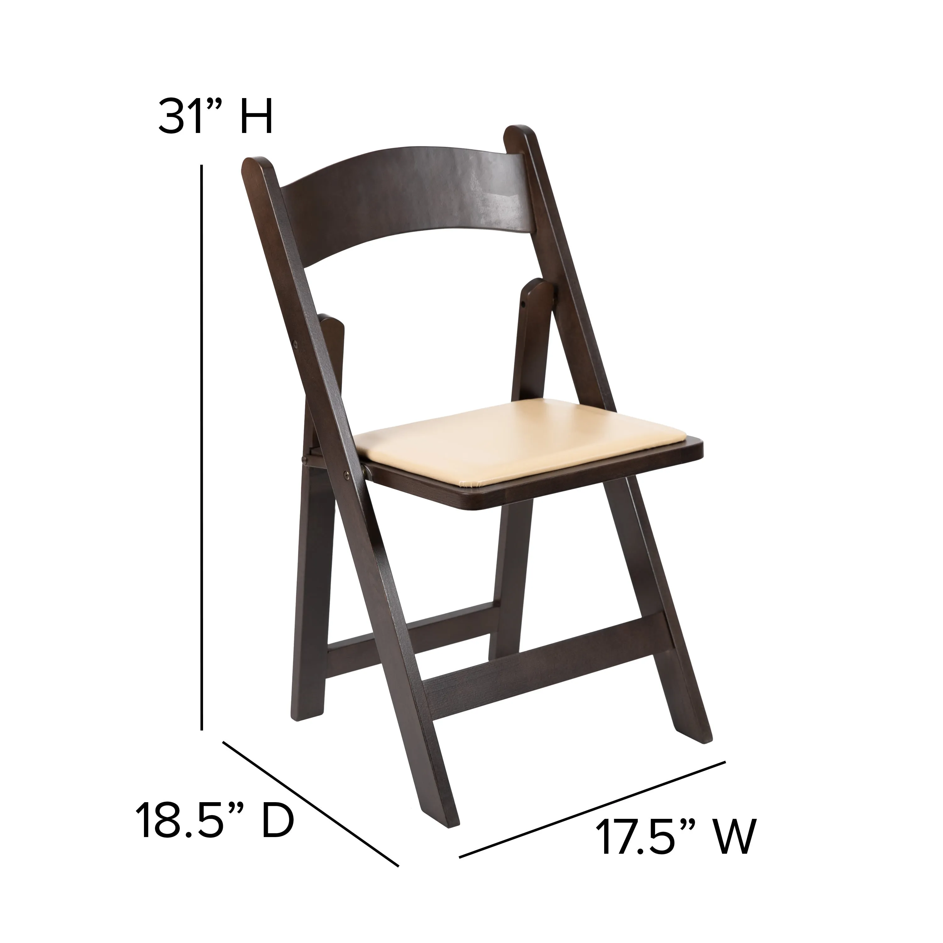 HERCULES Series Wood Folding Chair with Vinyl Padded Seat