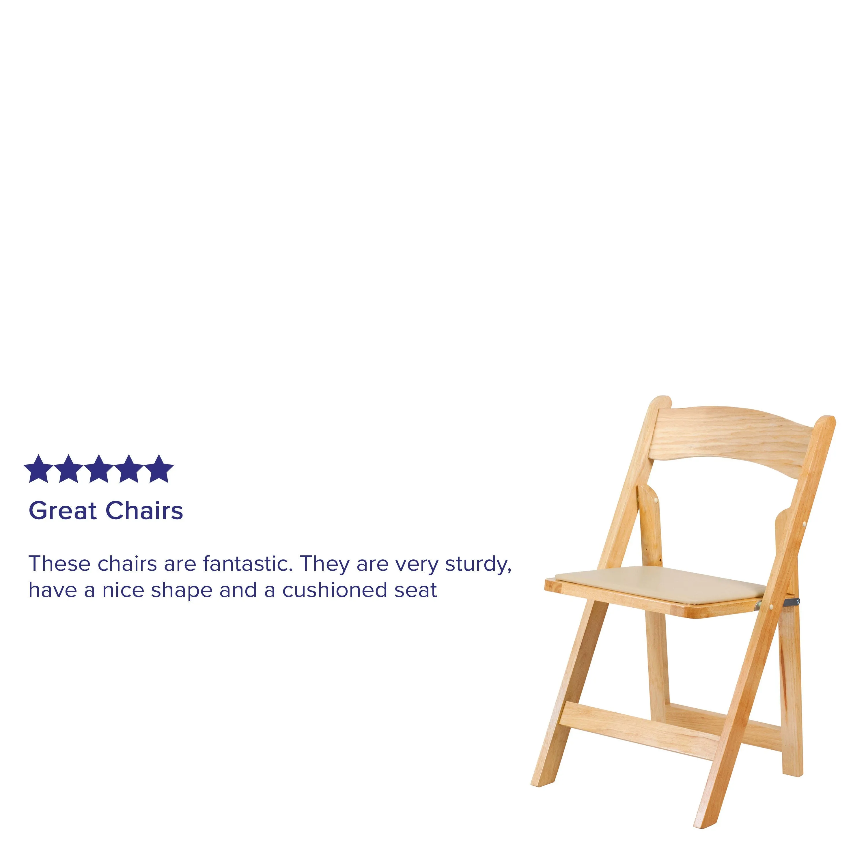 HERCULES Series Wood Folding Chair with Vinyl Padded Seat