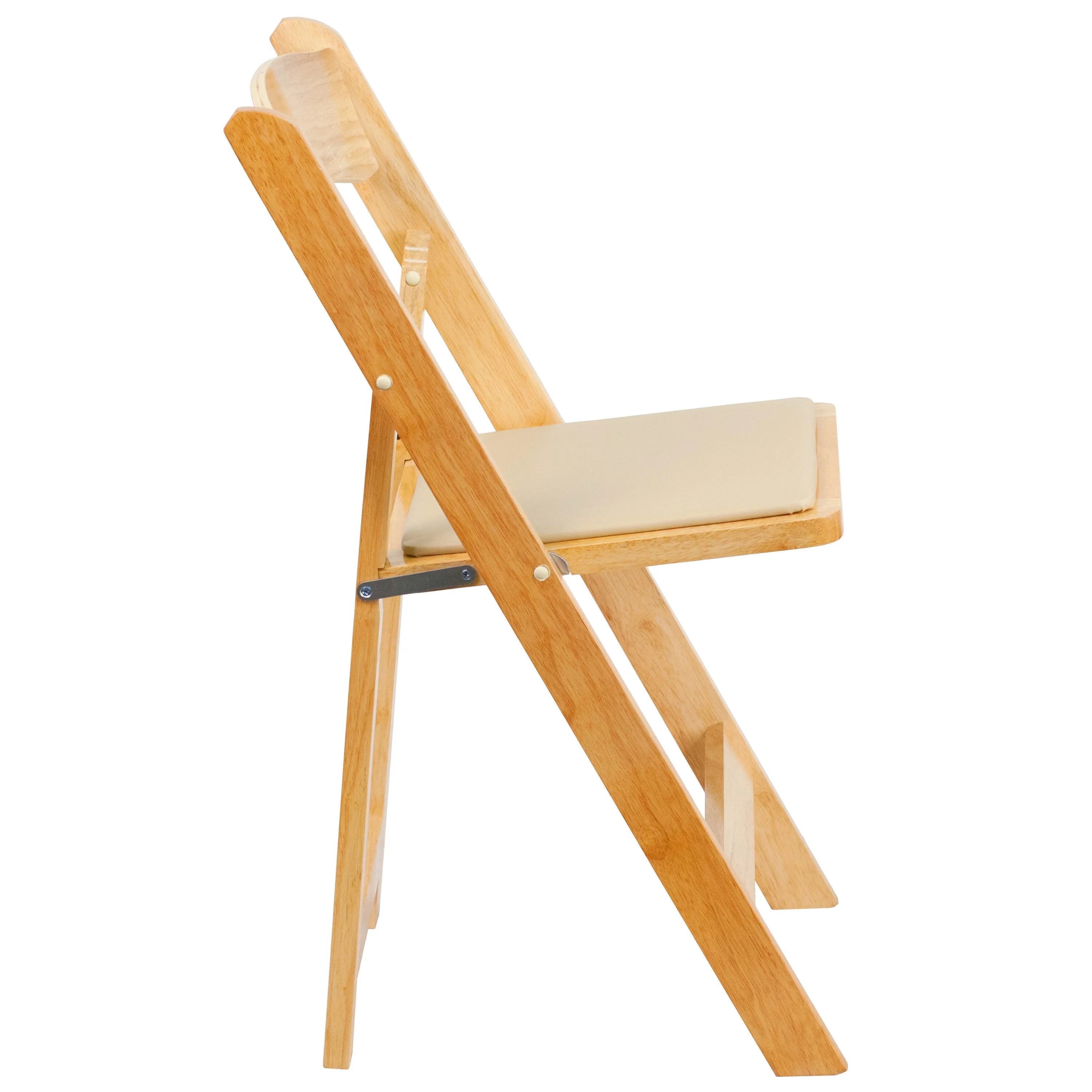 HERCULES Series Wood Folding Chair with Vinyl Padded Seat