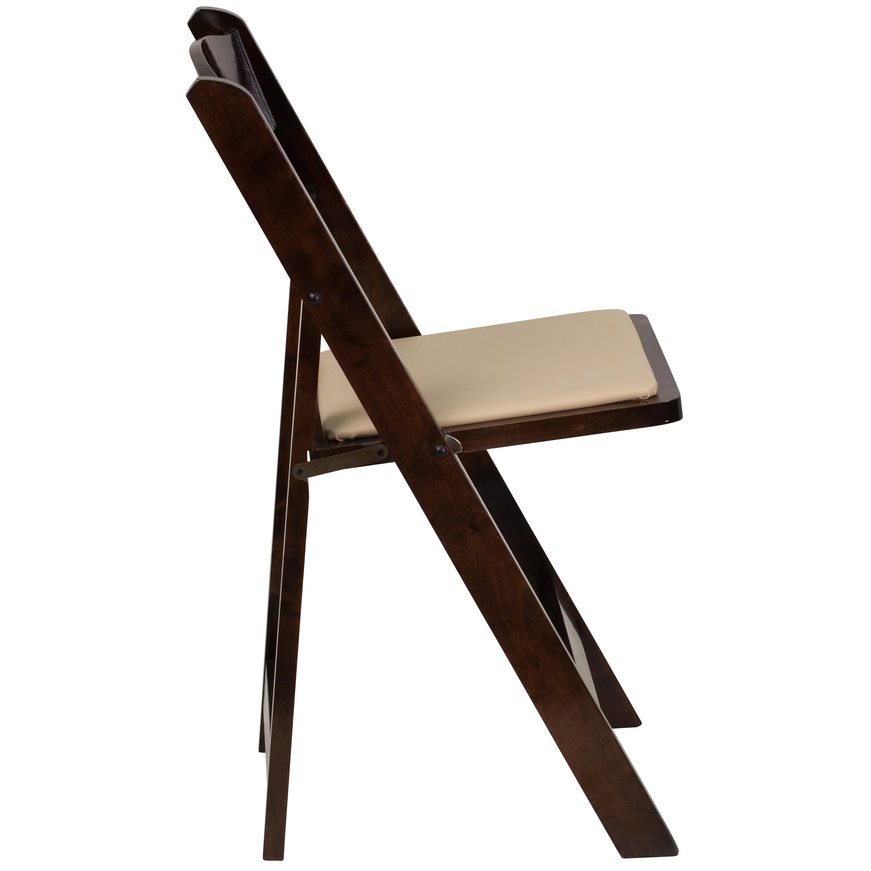 HERCULES Series Wood Folding Chair with Vinyl Padded Seat