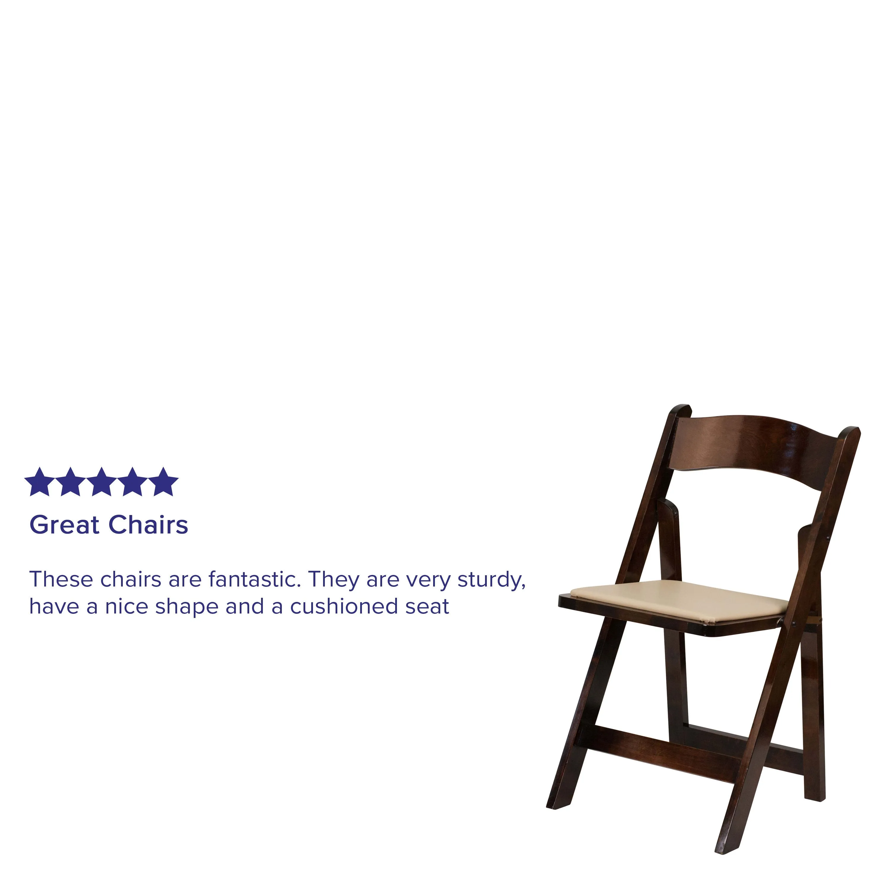 HERCULES Series Wood Folding Chair with Vinyl Padded Seat