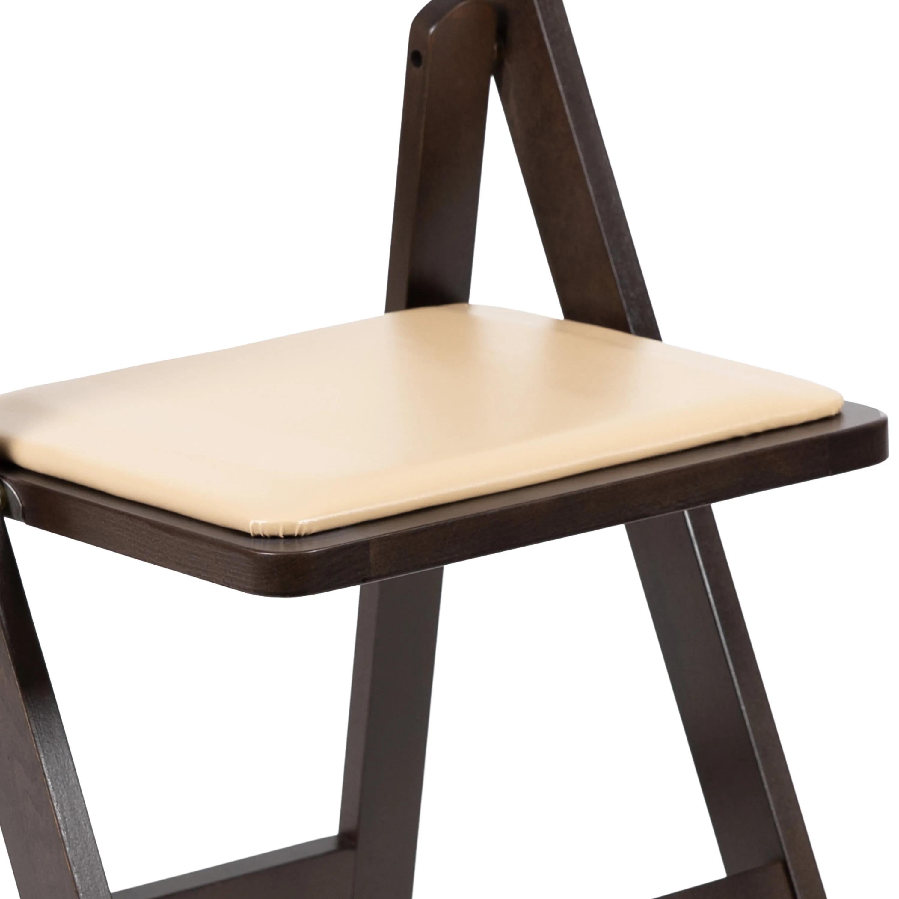 HERCULES Series Wood Folding Chair with Vinyl Padded Seat